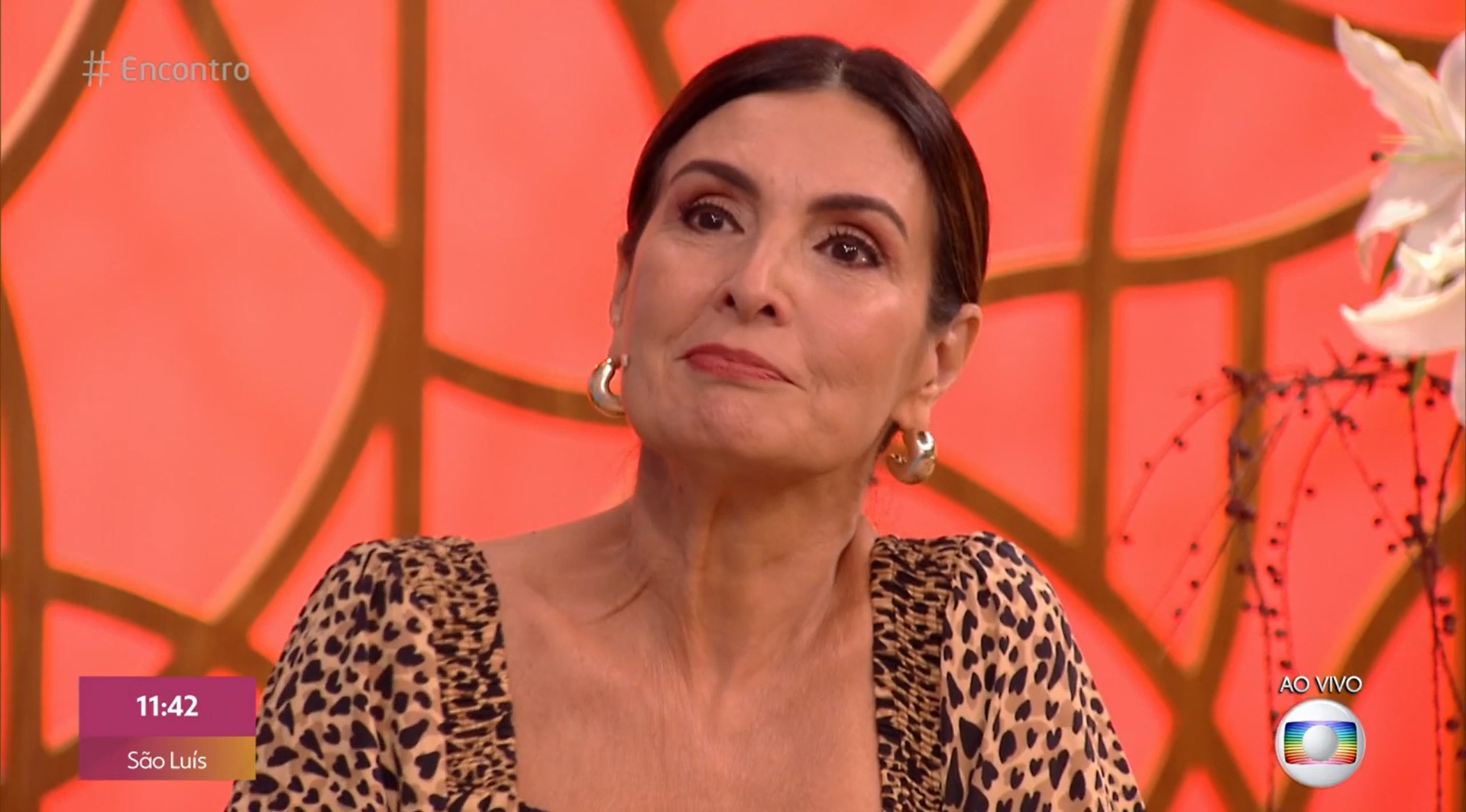 Fátima Bernardes chorou durante o 'Encontro' (Foto: Reprodução)