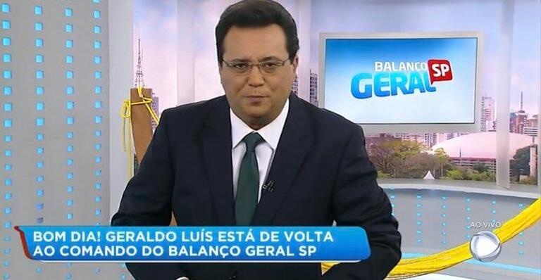 Geraldo Luís no comando do 'Balanço Geral SP' (Foto: Reprodução)