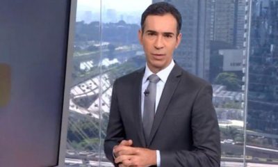 César Tralli se confunde ao se despedir de Jornal Nacional (Créditos: Divulgação)