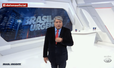 Datena ao vivo no Brasil Urgente (Foto: Reprodução)