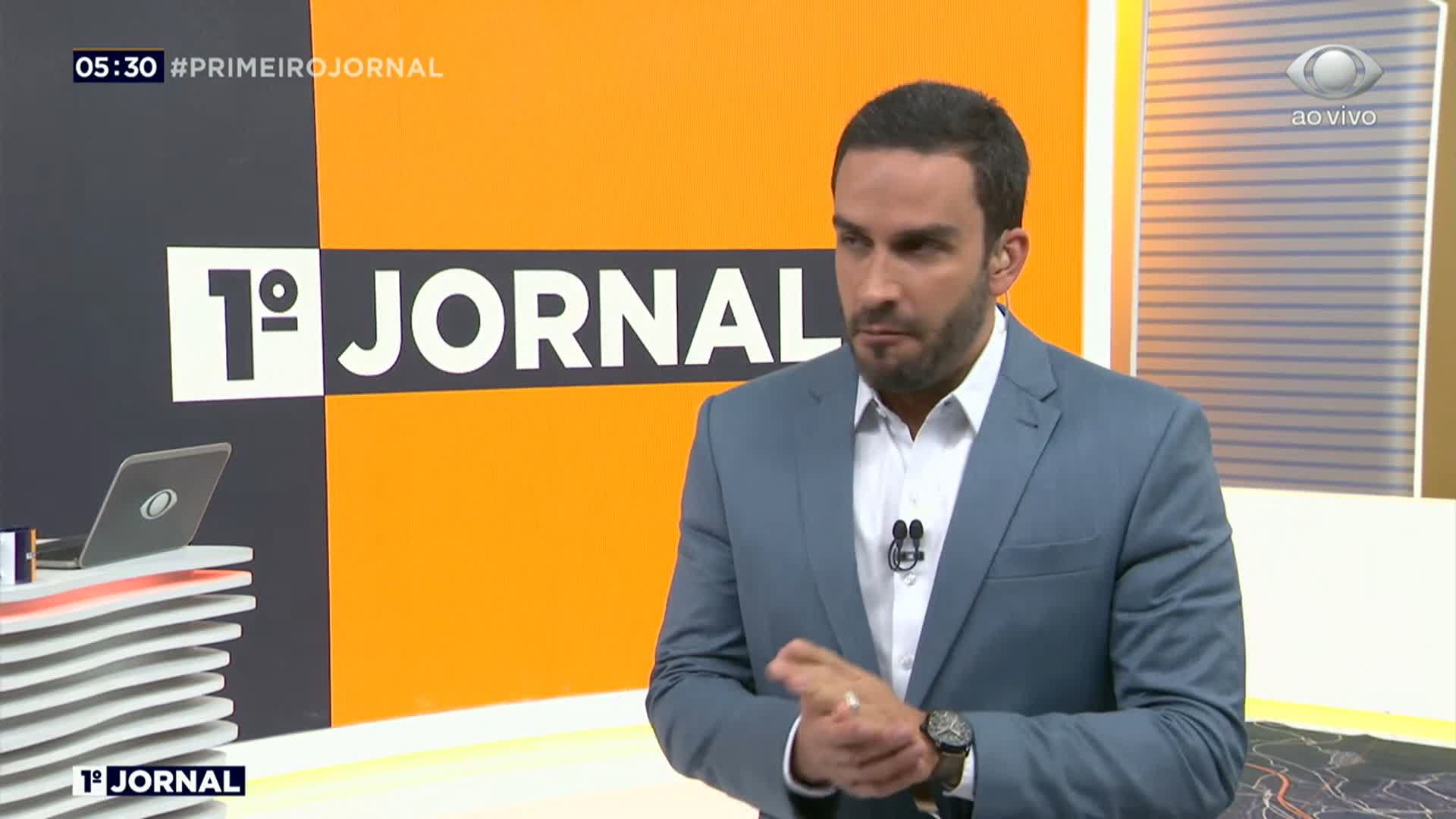 Então, João Paulo Vergueiro já comanda o 1º Jornal na emissora paulista (Créditos: Reprodução/Band)